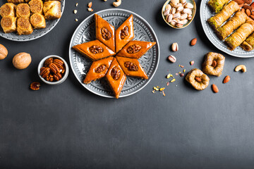 Baklava with honey and nuts