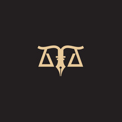 Gold Law is a logo design of a golden scale made from simple golden lines.