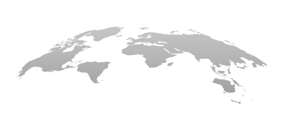 3D Globe World Map Template. Monochrome Design for Education, Science, Web Presentations. Realistic Vector Illustration.