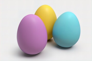 colorful easter eggs isolated on white background. generative AI