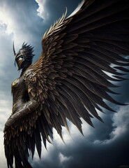 valkyrie warrior in armor fighting, angel, armor 