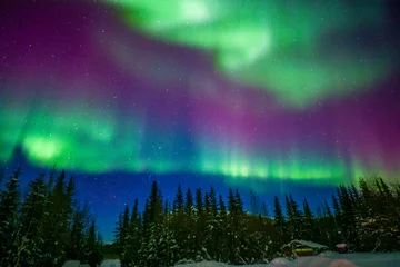 Foto auf Alu-Dibond Aurora in Wisemen, Alaska © Feng