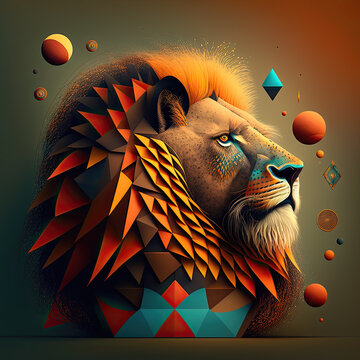 Lion abstract background