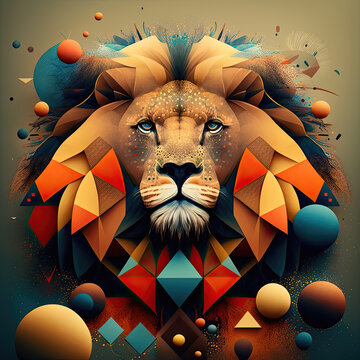 Lion abstract background