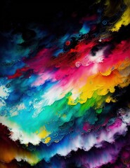 Fototapeta na wymiar abstract colorfull ink painting