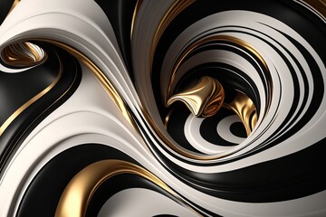 Marble texture swirl black white illustration.