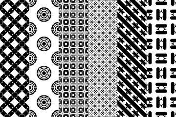 Geometric pattern with monochrome elements, vector abstract background.