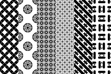 Geometric pattern with monochrome elements, vector abstract background.