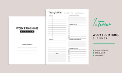 Work From Home Planner Kdp Interior Template