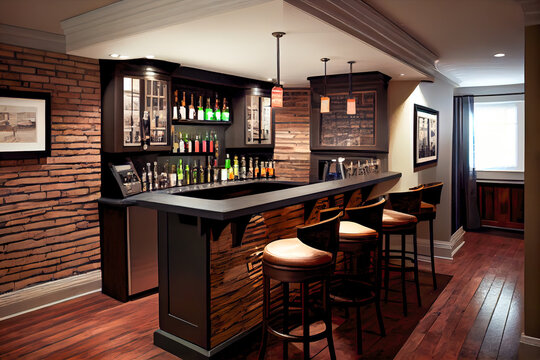 Modern bar in the basement. Generative AI, Generative, AI