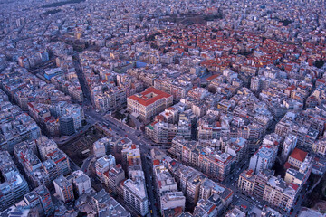 Aerial view of the city of Thessaloniki city, Greece. Ministry of Macedonia and Thrace
