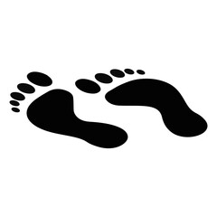 Footprints Icon on White Background