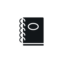 Notebook simple glyph icon. Vector solid isolated black logo illustration.