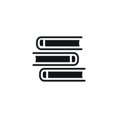 Stack of books simple glyph icon. Vector solid isolated black logo illustration.