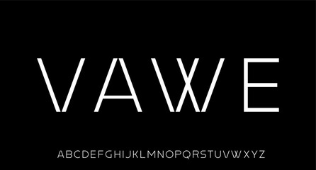 vawe, luxury modern font alphabetical vector set