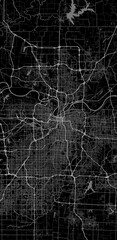 Kansas city map black and white abstract
