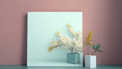 Spring mood and tone background image created with generative AI