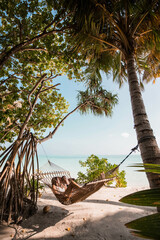 Young Couple Lying In The Hammock And Enjoying The Ocean View In Maldives