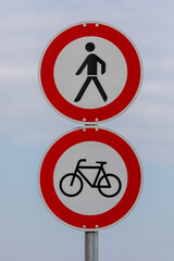 German Traffic Signs: Prohibition of Pedestrians and Bicycles - Road Safety and Regulations