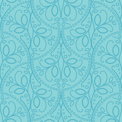 Seamless texture with floral arabic ornament. Vector vintage pattern. Oriental design for textile and cloth