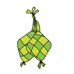 Ketupat food festival muslim flat vector element