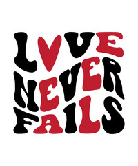 Love Never Fails Retro SVG