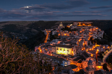 View of the city in Ragusa Ibla, Province of Ragusa, Sicily, Italy.