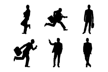 Set of silhouettes of businessman vector design