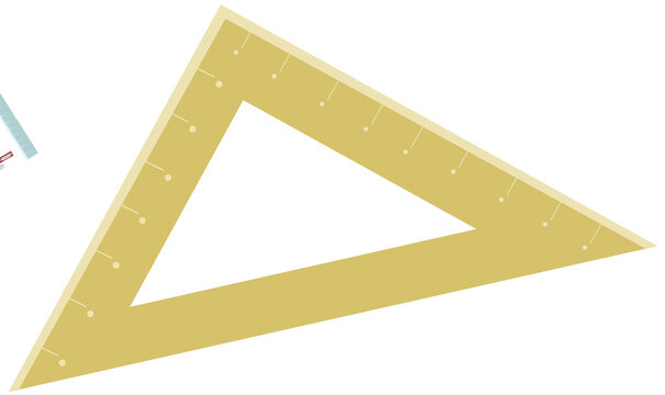 recommend clip art: Set Square or Triangle Ruler, Tool For Measuring and Drawing Precise Angles and Lines Used in Engineering and Technical Drawing.
                    