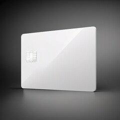 Credit card in white color over black background. Generative AI 3D illustration