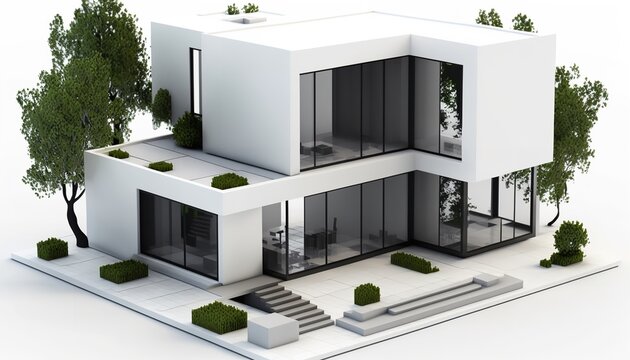 3d render of a house, generative ai