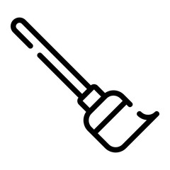 Sweeping broom line icon