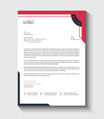 Elegant red letterhead design template