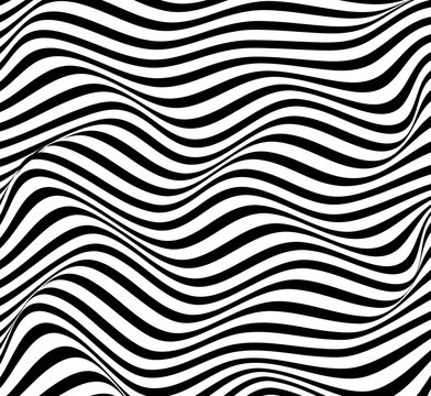 modern curved lines pattern.black waves geometric seamless on white background.Black and white striped pattern. © Kainat 