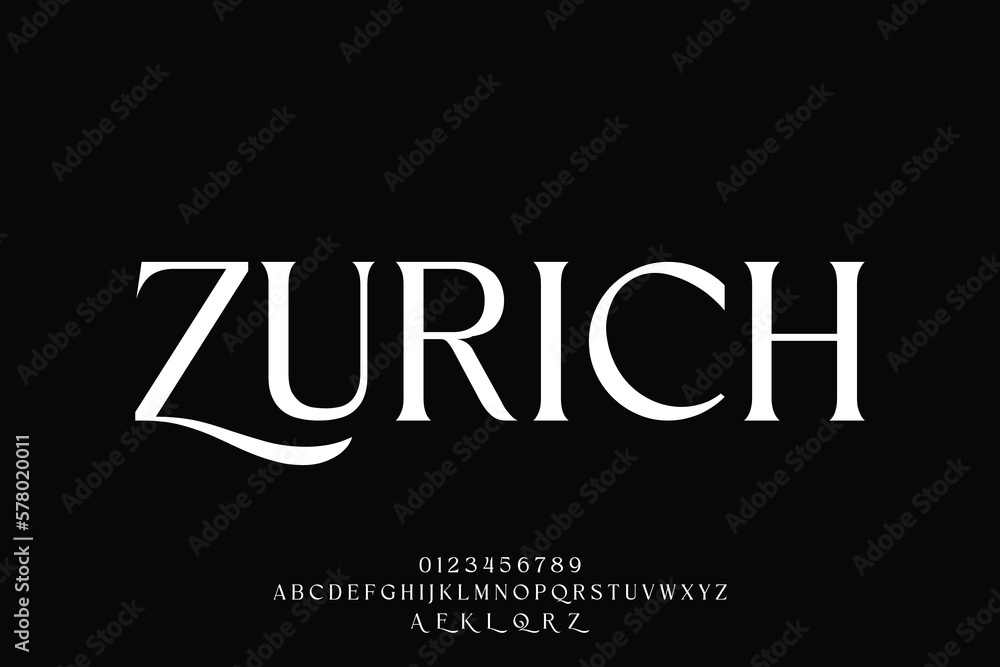 Poster elegant luxury serif display font vector with alternate