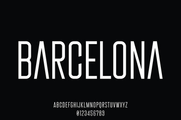 Obraz premium Modern condensed display font vector