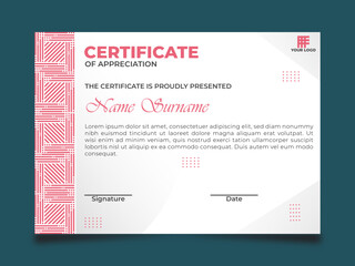 Modern certificate design with square elements