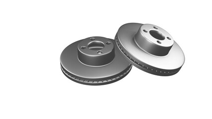 Car brake disc, metallic, vector illustration
