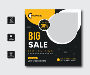 Big sale and Fashion sale instagram post collection with photo banner design , promotional banner design 
