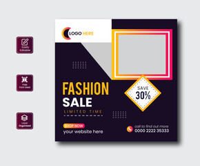 Big sale and Fashion sale instagram post collection with photo banner design , promotional banner design 
