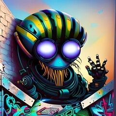 alien wallpaper graffiti wall