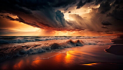 Fototapeta na wymiar Sunset am Meer 