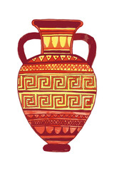 The silhouette of a broken amphora.