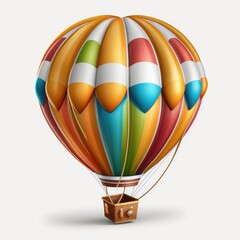 Hot air balloon Clipart isolate on white background