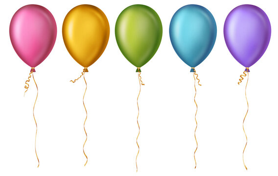 Clipart illustration of colorful balloons. Celebration, holiday concept.