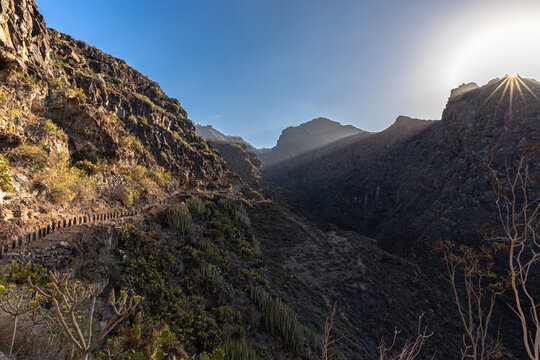 Sonnenstrahlen in der Barranco del Infierno