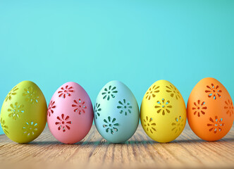 Funny easter eggs, hand drawn pattern. Easter holiday concept with cute handmade eggs.