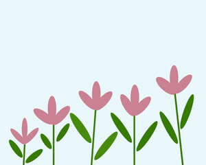 Banner with flowers for text. Summer design