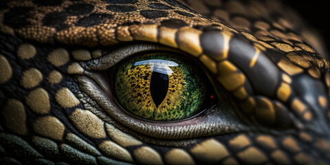 Close-up anaconda face, wild-life animal (created with Generative AI) - obrazy, fototapety, plakaty