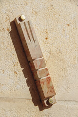 Stone mezuzah at the entrance to the house 